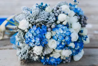 bouquet de fleurs bleues